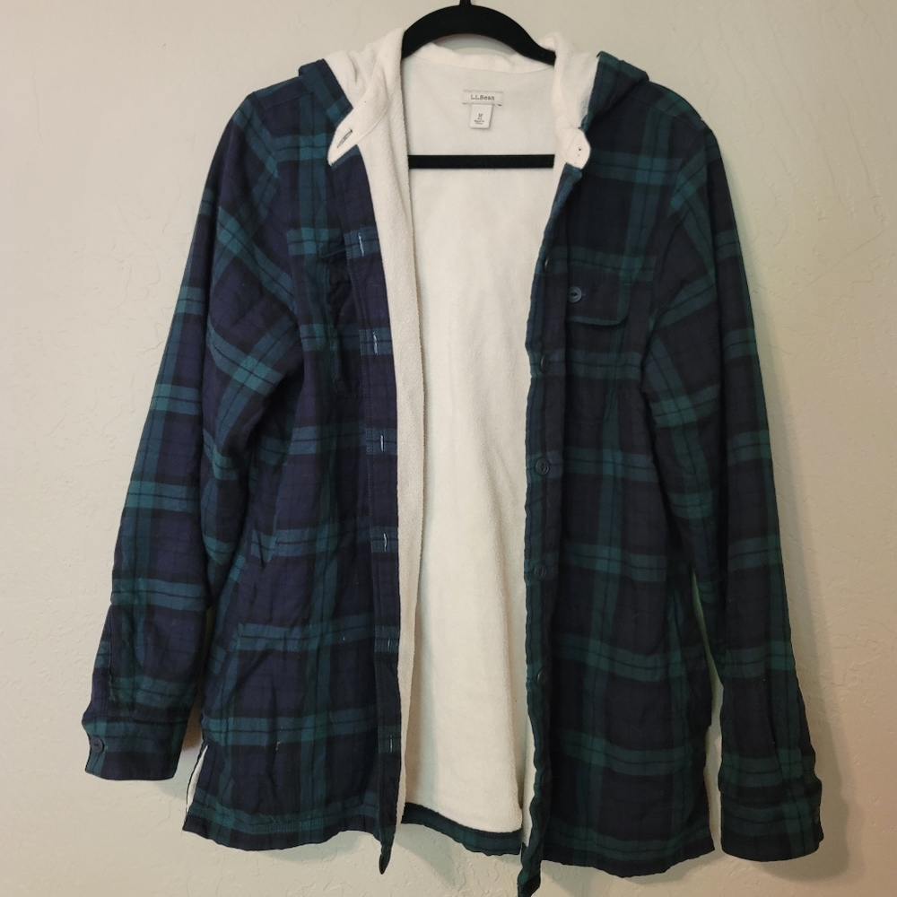 Fleece Lined Hooded Button Up Flannel | L.L. Bean